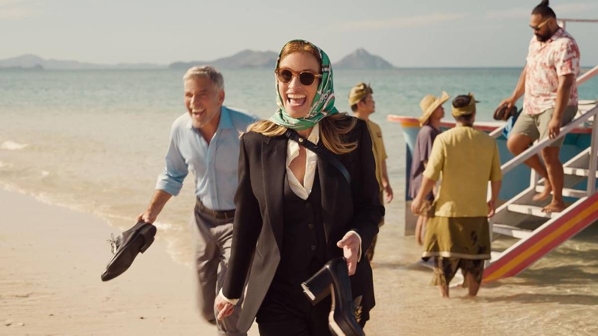 Confira a crítica do filme "Ingresso para o Paraíso", comédia romântica com George Clooney e Julia Roberts de 2022 disponível no Prime Video.