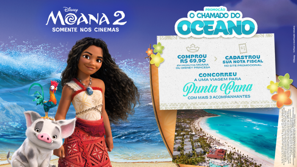 ‘Moana 2’ faz promoção para Punta Cana saiba como garantir sua viagem grátis