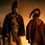 Cena da série Chefe de Guerra, com Jason Momoa, da Apple TV+ (2025) - Flixlândia