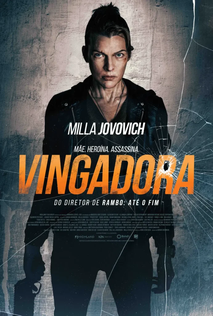Vingadora Pôster Oficial vingadora 2026 trailer elenco sinopse data estreia filme com milla jovovich