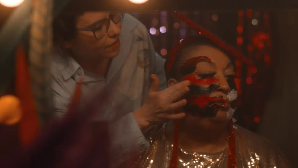 Bastidores das filmagens_ cantora Maria Alcina e a cineasta Elizabete Martins Campos_foto_Ciro Thielmann