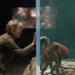Mulher do filme Criaturas Extraordinariamente Brilhantes toca aquário com polvo no filme da Netflix - Flixlândia