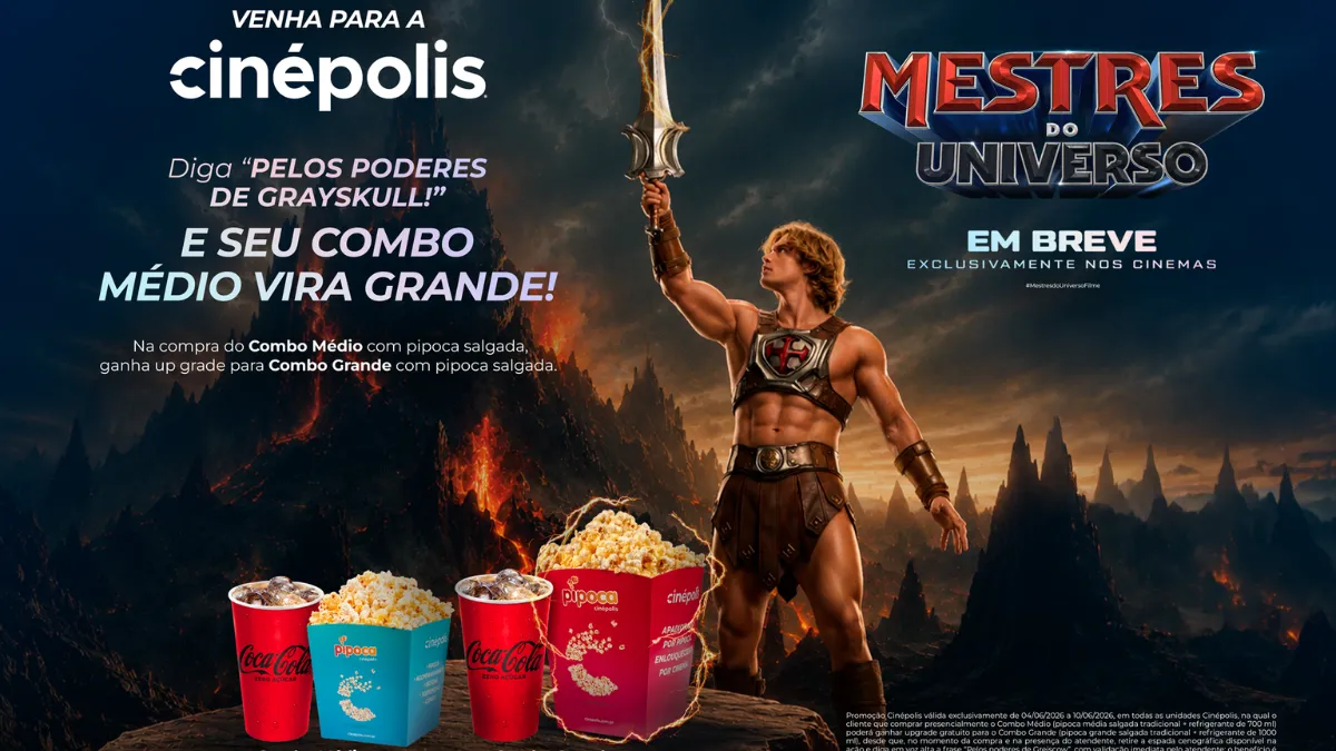 Frase icônica do He-Man garante poderes à sua pipoca em promoção da Cinépolis entenda