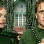 Samara Weaving e Jason Segel no filme Por Cima do Seu Cadáver de 2026