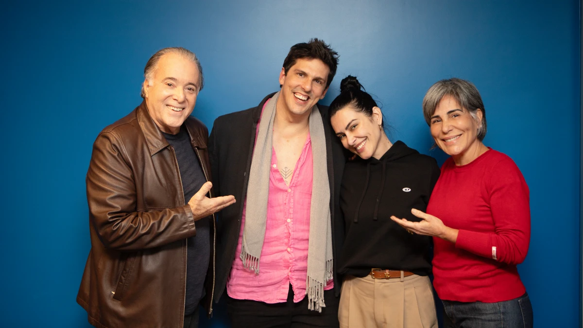 Tony Ramos, Rafael Infante, Cleo Pires e Glória Pires, durante a leitura de roteiro