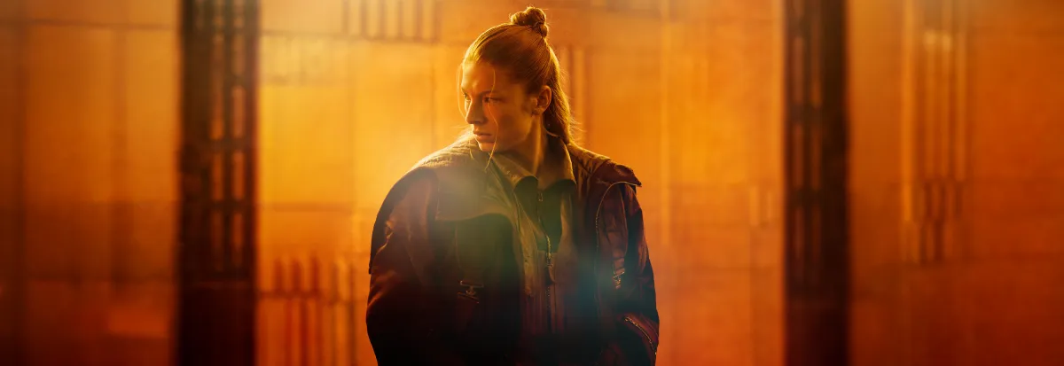 Hunter Schafer na série Blade Runner 2099 do Prime Video
