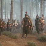 Matt Damon e outros em cena do filme A Odisseia de 2026
