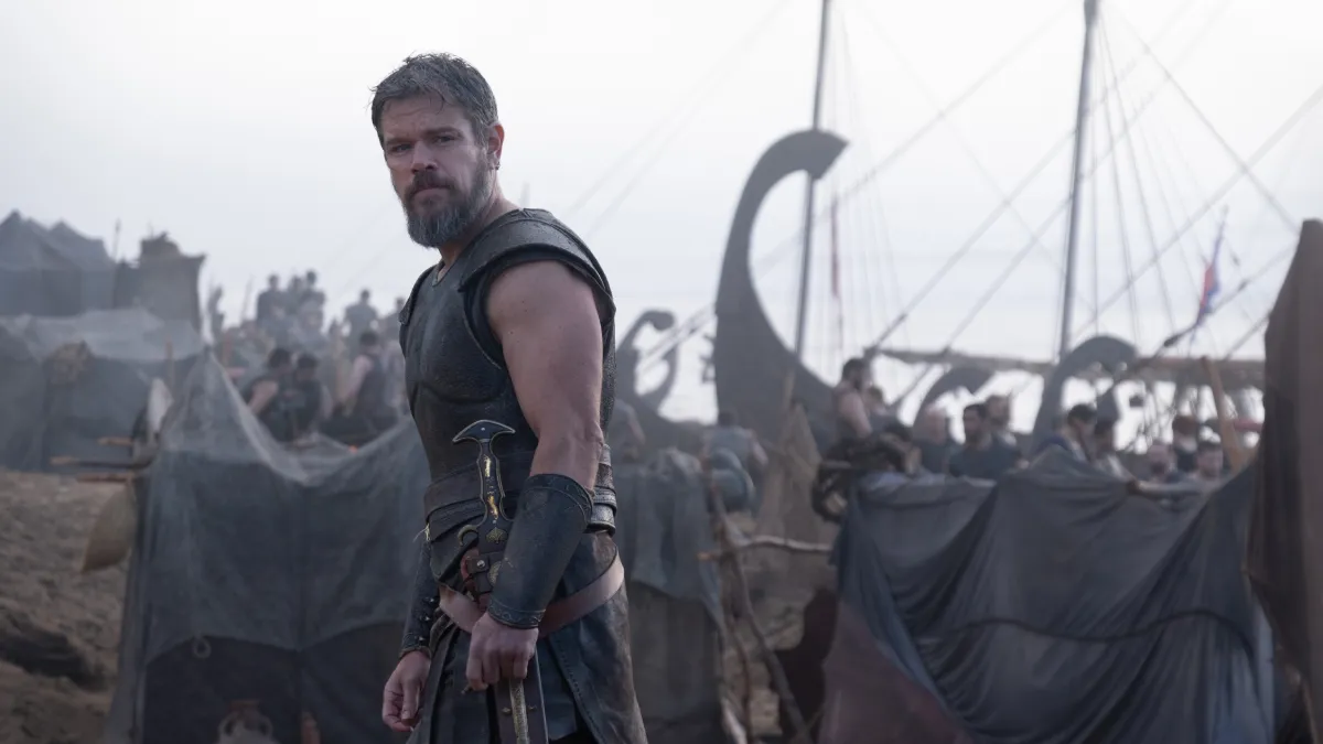 Matt Damon em cena do filme A Odisseia de 2026