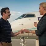 Jason Sudeikis e Hannah Waddingham na temporada 4 de Ted Lasso no Apple TV