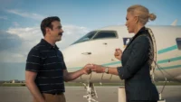 Jason Sudeikis e Hannah Waddingham na temporada 4 de Ted Lasso no Apple TV