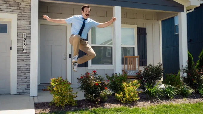 Jason Sudeikis no episódio 1 da temporada 4 de Ted Lassodo Apple TV