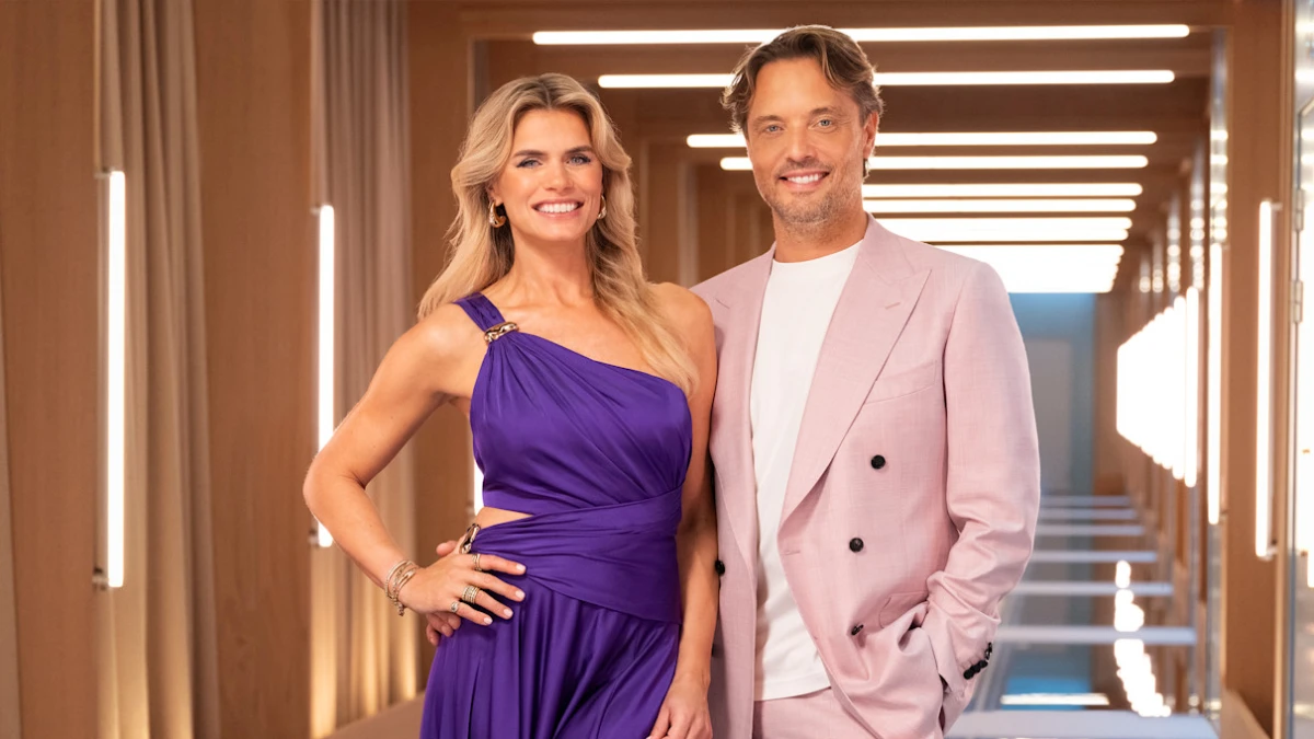 apresentadores Nicolette van Dam e Bas Smit de Casamento às Cegas Países Baixos